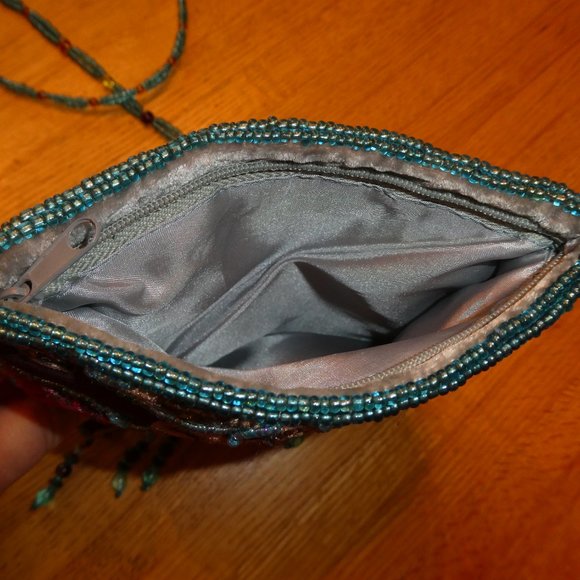 Beaded Velvet Crossbody Boho Handbag New - Picture 6 of 8